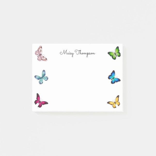 Butterflies Monogram Name Post-it Notes (Front)