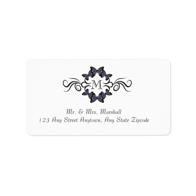 Butterflies Monogrammed Label (Front)