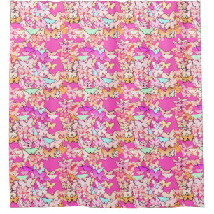 Butterflies, multi and deep pink