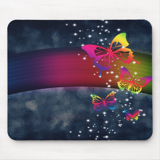 Butterflies n Rainbows Mouse Pad (Front)
