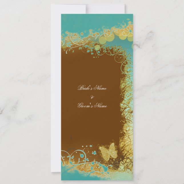 Butterflies n teal wedding theme - Create your own Invitation (Front)
