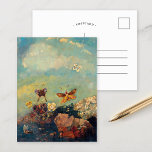 Butterflies | Odilon Redon Postcard<br><div class="desc">Butterflies (1910) by French artist Odilon Redon. Original fine art painting is oil on canvas depicting colourful abstract butterflies against a blue sky background. 

Use the design tools to add custom text or personalize the image.</div>