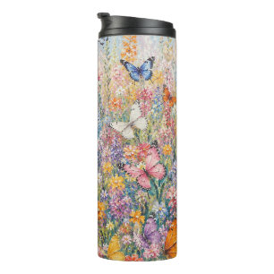 Butterflies of Paradise – A Colourful Wildflower  Thermal Tumbler