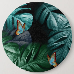 Butterflies of Paradise/Tropical Turquoise Splash 6 Inch Round Button
