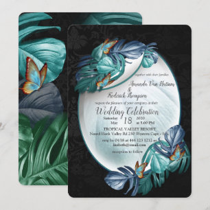 Butterflies of Paradise/Tropical Turquoise Splash Invitation