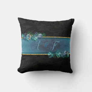 Butterflies of Paradise/Tropical Turquoise Splash Throw Pillow