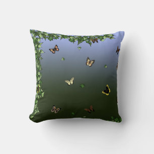 Butterflies of the Blue Throw Pillow
