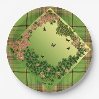 Butterflies of the Morning/Plaid Paper Plate
