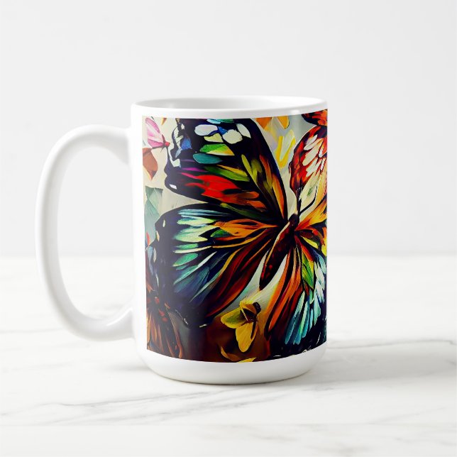 Butterflies Oil Painting Style design11 Coffee Mug (Left)