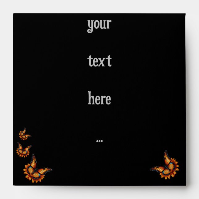 Butterflies on a black  envelope (Front)