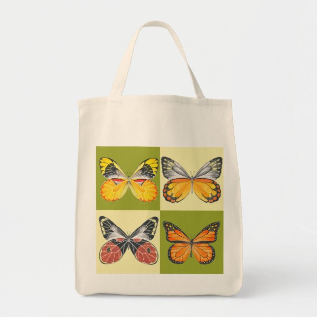 Butterflies on a Grocery Tote  Bag (Front)