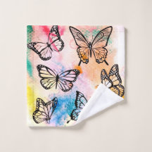 butterflies on a multi-color background