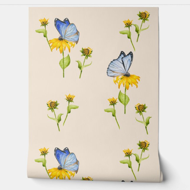 Butterflies on a  wallpaper (Unrolling)