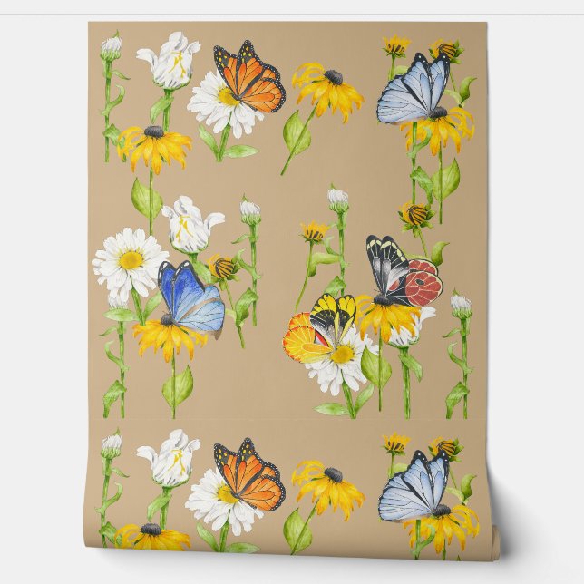 Butterflies on a  wallpaper (Unrolling)
