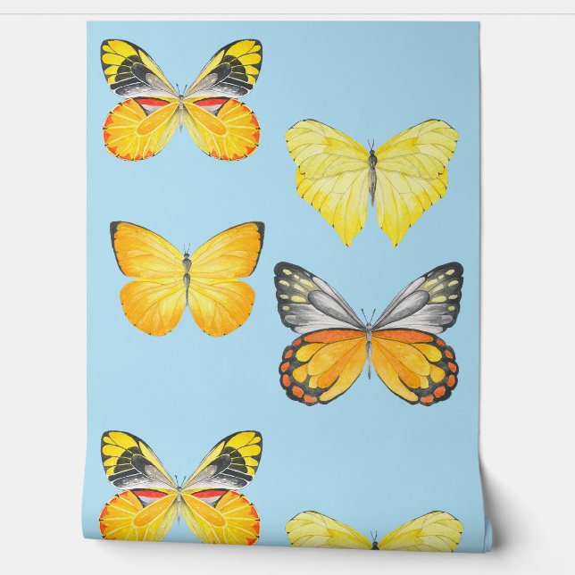 Butterflies on a  wallpaper (Unrolling)