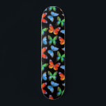 Butterflies on Black & Name or Text Skateboard<br><div class="desc">Stand out with this unique butterflies on black print skateboard.  Complete with your name or text.</div>
