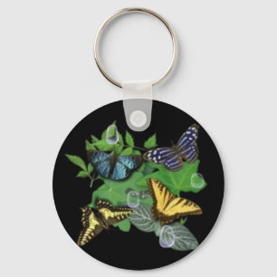 Butterflies on Leaves Keychain