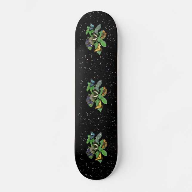 Butterflies on Leaves Skateboard (Front)