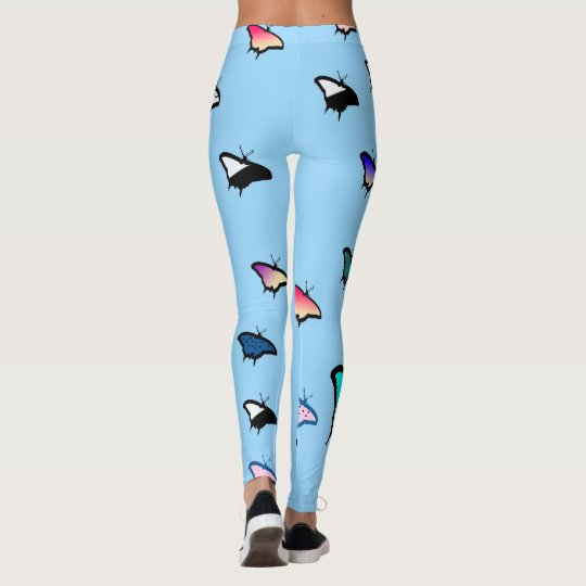 Butterflies on Light Blue Leggings