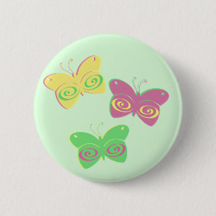 Butterflies on light green background 2 inch round button