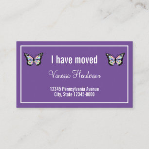 Butterflies on Purple Moving Announcement