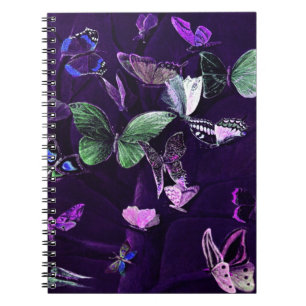 Butterflies On Purple Notebook