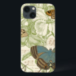 Butterflies on Sheet Music with Floral Design iPhone 13 Case<br><div class="desc">A green floral design and sheet music serves as the background to a trio of butterflies in this piece by Vision Studio. The French word for butterfly, papillon, is emblazoned at the bottom of the piece as well. If you have a strong love of butterflies, nature, or just like surrounding...</div>