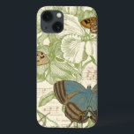 Butterflies on Sheet Music with Floral Design iPhone 13 Case<br><div class="desc">A green floral design and sheet music serves as the background to a trio of butterflies in this piece by Vision Studio. The French word for butterfly, papillon, is emblazoned at the bottom of the piece as well. If you have a strong love of butterflies, nature, or just like surrounding...</div>