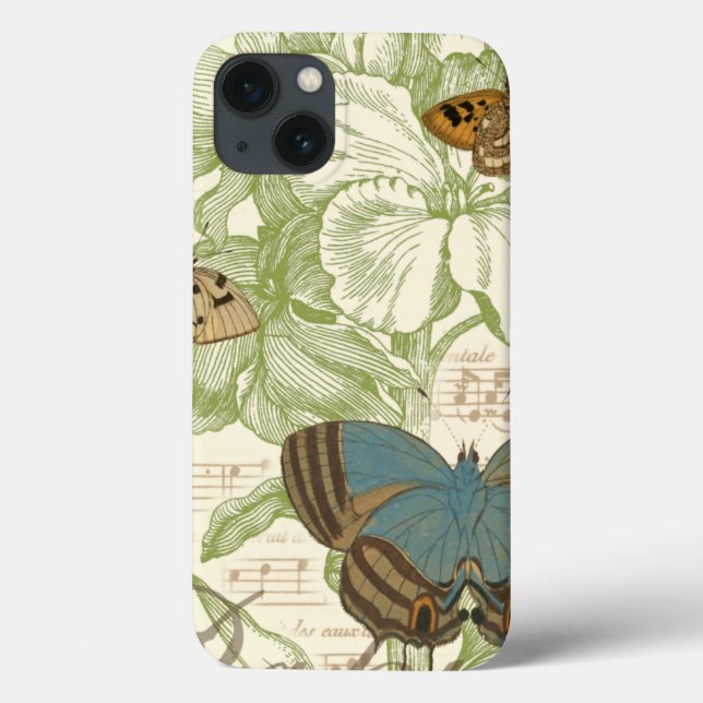 Butterflies on Sheet Music with Floral Design Case-Mate iPhone Case (Back)