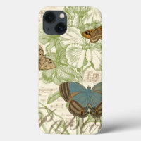 Butterflies on Sheet Music with Floral Design