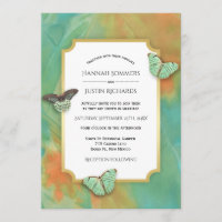 Butterflies on Southwest Colours Wedding Invitatio