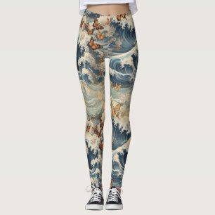 Butterflies On Waves Leggings