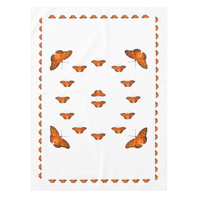 Butterflies on white tablecloth (Front)