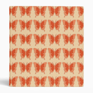 Butterflies, orange on a pastel orange background binder