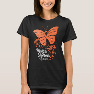 Butterflies & Orange Ribbon Multiple Sclerosis Awa T-Shirt