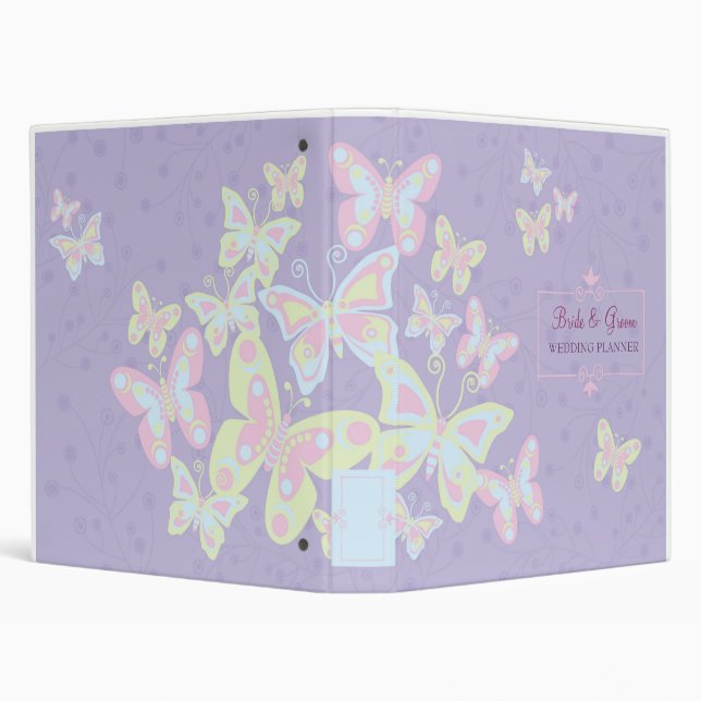 Butterflies (Pastel Burst) Wedding Planner Binder (Background)