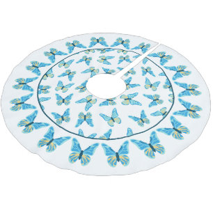 Butterflies Pattern Custom Colours Graphic Brushed Polyester Tree Skirt