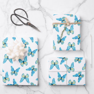 Butterflies Pattern Custom Colours Graphic Wrapping Paper Sheet