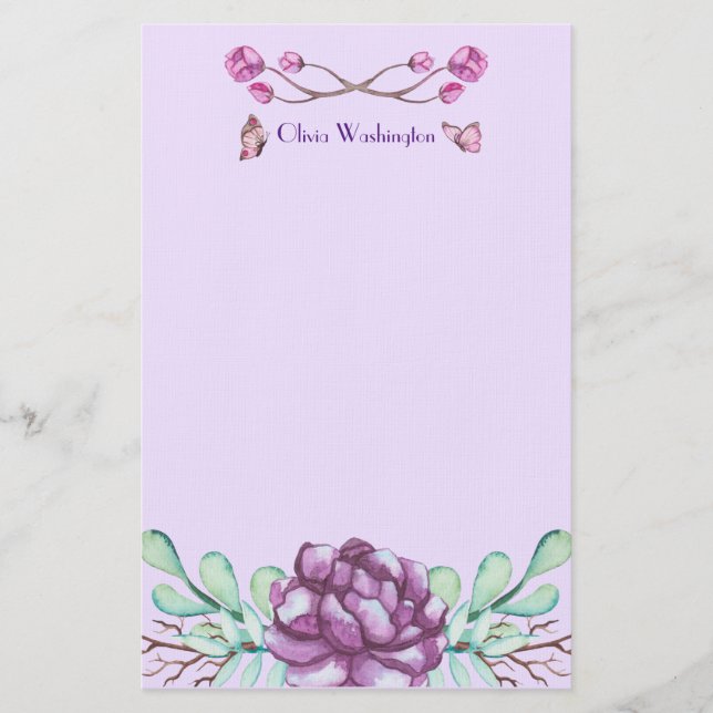 Butterflies & Peonies Stationery (Front)