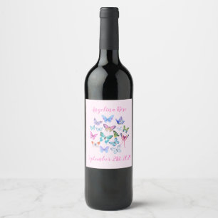 Butterflies ~ Pink Food and Beverage Label Set
