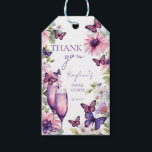 Butterflies purple bridal shower favour  gift tags<br><div class="desc">Lifetime of butterflies purple pink bridal shower thank you favour tags ,  pink daisies purple champagne glasses with butterflies spring summer bridal shower personalized favour tags</div>