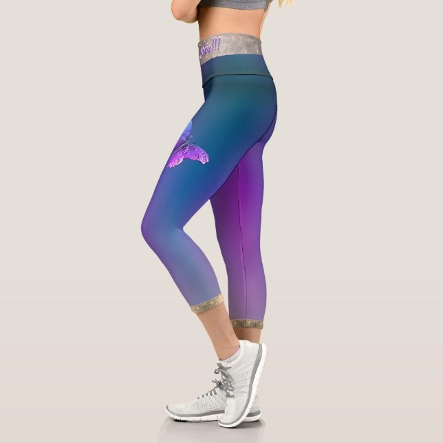 Butterflies & Purple High Waisted Capris (Left)