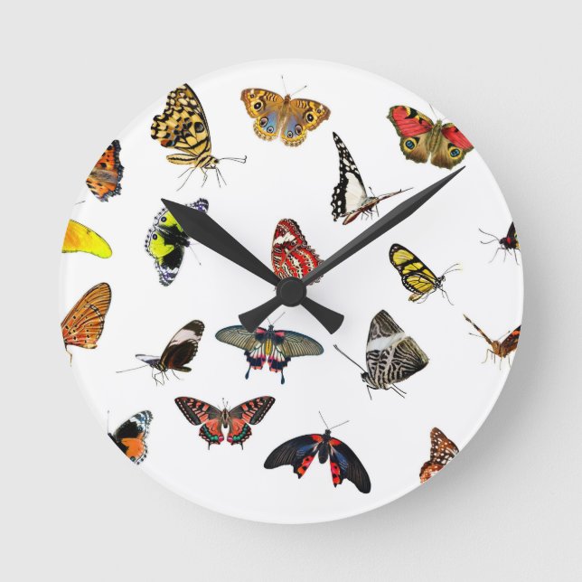 BUTTERFLIES  ROUND CLOCK (Front)