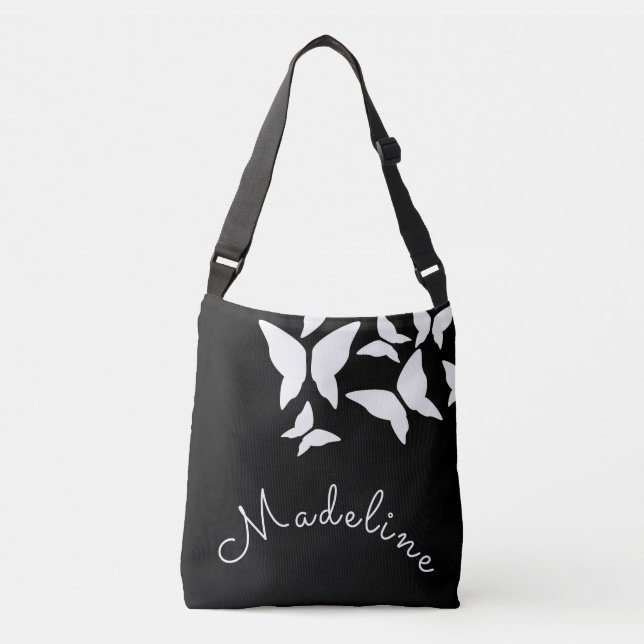 Butterflies Script Name Drawstring Bag (Front)
