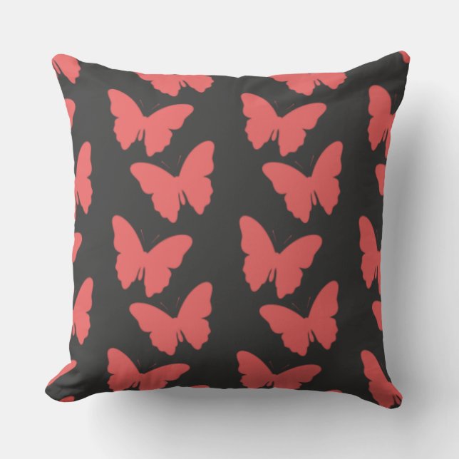 Butterflies Seamless Pattern Throw Pillow (Front)