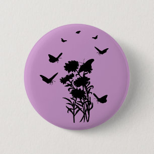 Butterflies Silhouette Button