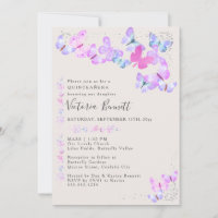 Butterflies Silver Confetti Quinceanera and Mass