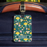 Butterflies Snails & Mushrooms Cute CUSTOMIZED Luggage Tag<br><div class="desc">Get ready for your vacation with this cheerful luggage tag - you can add your contact details to the other side or select a single sided design. Hand drawn design by me for you! Change the colour or font of the lettering as you like. Check my shop for more patterns...</div>
