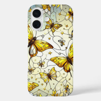Butterflies Stain Glass Pattern  iPhone 16 Case