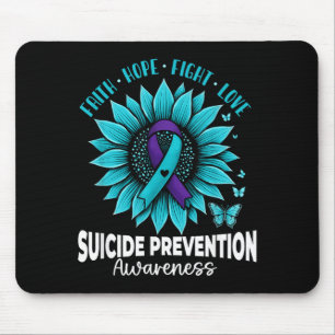 Butterflies Sunflower Suicide Prevention Awareness Mouse Pad